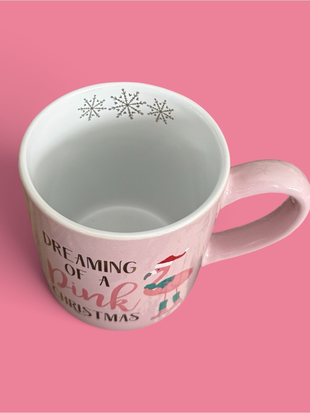 Peppermint & Pine "Dreaming of a Pink Christmas" 14 oz ceramic mug - Picture 3 of 4